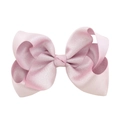 Elegant large pink satin bow hair clip with textured fabric for kids and women - Light Pink