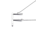 Silver letter F pendant necklace with clear crystals on a delicate cable chain - Letter F (KN27455-K)