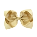 Polyester fabric hair bow in metallic gold color with textured ribbed ribbon finish - Gold