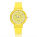Orologio sportivo al quarzo minimalista con cinturino in silicone giallo e quadrante abbinato - Giallo