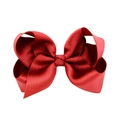 Vibrant red satin polyester bow hair clip for children with smooth finish - Red