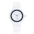 Orologio sportivo minimalista in silicone bianco con quadrante al quarzo per uomo e donna - Bianco