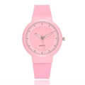Pink minimalist sports watch with silicone strap and matching round dial for daily wear - Pink