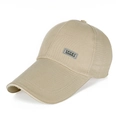 Khaki Leinwand-Baseballkappe mit langem Schirm und reflektierendem Sport-Etikett - Verstellbar / Dunkelcamel