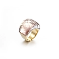Chic gold-plated cocktail ring featuring a large faceted champagne glass gemstone - Gold Champagne (KR42301-K)