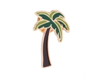 Tropical coconut tree enamel pin with green leaves and golden metal butterfly clutch - Green Coconut Tree