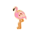 Pink flamingo enamel pin with golden metal edges and colorful creative cartoon design - Pink Flamingo
