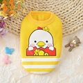 Chaleco amarillo para cachorro con estampado de pollito y dobladillo a rayas - XS / Amarillo Claro