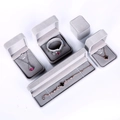 Light gray velvet jewelry box set for rings, necklaces, and bracelets on white background - Large Ring/Stud Earring Box / Gray