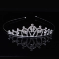 Couronne de princesse argentée pour filles avec strass scintillants au style baroque - 2#