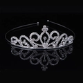 Silver princess tiara for girls with rhinestones and elegant mirror reflection effect - Size 6
