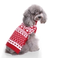 Red pet sweater with white hearts and Nordic patterns for dogs and cats - Red with Hearts