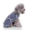 Navy blue and white diamond pattern knitted pet sweater for dogs and cats - Blue Gray Argyle