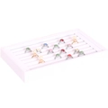 White faux leather jewelry display tray with slots for rings and stud earrings - Flannelette / White