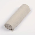 Elegant light beige linen cotton scarf rolled up showing soft textile texture - 36# Beige