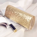 Elegant gold sequin evening clutch bag with metallic glitter finish for special events - Gold