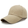 Classic khaki canvas baseball cap with a pre-curved brim and six-panel construction - One Size(Adjustable) / Dark Camel