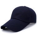 Navy blue six-panel baseball cap with extended curved brim and breathable eyelets - One Size(Adjustable) / Navy Blue