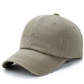 Vintage military green washed cotton baseball cap with distressed finish and 6-panel design - Adjustable / Army Green