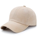 Minimalistische Vintage Baseballkappe in Beige aus Baumwolle mit strukturierter Optik - Verstellbar / Beige