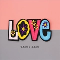 Colorful floral LOVE embroidery patch for clothing DIY decoration with 9.5x4.6cm dimensions - LOVE Letter