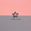 Silver star embroidered patch with black border for DIY clothing decor, 2.4cm x 2.2cm - Silver Star
