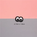 Cartoon eye embroidery patch in black and white colors, size 2.7cm x 1.8cm for DIY clothing - Double Eyes