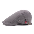 Gorra de algodón gris oscuro con logo M plateado y hebilla de metal bronce ajustable - Ajustable / Gris