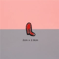 Red high heel embroidered iron-on patch for DIY clothing repair 2cm x 2.8cm size - Red High Heel