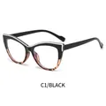 Montatura per occhiali cat eye nero tartarugato con lenti TR anti-luce blu protettive - Montatura Tartarugata Nera
