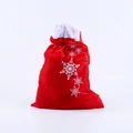 Roter Samt Weihnachtsgeschenkbeutel mit weißer Schneeflockenstickerei und Kordelzug - Stil 156# Schneeflocke