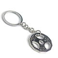 Silver and black octagon barbell plate keychain with Stronger Than Yesterday engraving - Drip Oil Weight Plate Silver