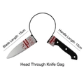 Halloween knife headband with bloody silver blade and black handle 15cm size - Dagger through Head