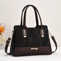 Chique tweekleurige zwart-bruine crossbodytas voor dames met luxe goudkleurige details - Zwart