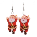 Charmante Weihnachtsmann Acryl Ohrhänger mit festlichen rot weißen Farben für Weihnachten - Detaillierter Emaille-Weihnachtsmann