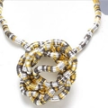 Collar de serpiente flexible 90cm con acabado metálico tricolor oro, plata y gris - 8x900 Mm / Multicolor