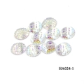 DIY 16mm white holographic fish scale resin cabochons with rainbow shine, model HA024-1 - White Holographic (HA024-1)