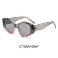 Polygonal sunglasses in grey tortoiseshell and gradient pink frame with grey lenses C7 - Gray Tortoiseshell Gray Lens