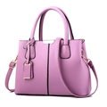 Purple lychee texture faux leather handbag with gold hardware and shoulder strap - Lychee Texture / Purple