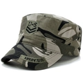 Classic woodland camouflage cadet cap with army embroidery and breathable metal eyelets - Adjustable / Camouflage