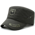 Army green canvas cadet cap with U.S. Army embroidery and metal side eyelets - Adjustable / Army Green