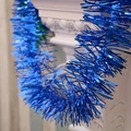 Guirnalda navideña azul metálico brillante para árbol y decoración festiva - Azul