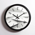 Orologio da parete moderno in acciaio nero con quadrante geometrico 3D e movimento silenzioso - Nero
