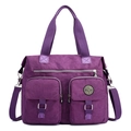 Borsa da viaggio viola impermeabile di grande capacità con tasche multiple in nylon - Viola scuro