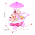 Dimensions détaillées du jouet chariot de glace rose avec hauteur 38cm et largeur 19.5cm - Camion de Glace Rose