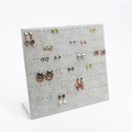 L-shaped gray velvet earring display board for jewelry storage and organization - Large 120 Holes / Ice Grey Velvet