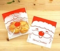 Christmas Santa Claus pattern self-sealing plastic bags for festive cookies and treats - 10*10+3 Santa Face