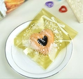 Golden Christmas cookie bag with heart biscuit and We Wish a Merry Christmas text - 10*10+3 Christmas Wreath-Gold