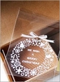 Transparent Christmas self-sealing candy bag with white Merry Christmas wreath pattern - 10*10+3 Christmas Wreath-White