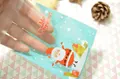 Blue Christmas Santa Claus self-sealing OPP treat bag for cookies and candies - 10*10+3 Santa House